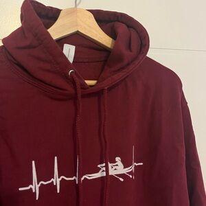 Maroon Hoodie with Rowing Graphic